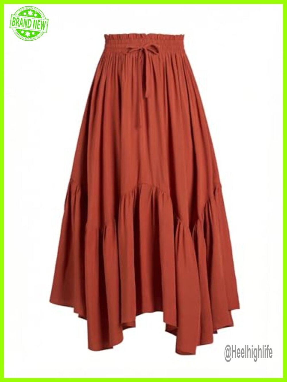 Womens Boho Renaissance Flowy Maxi Skirt with Pockets Ren Faire Costume